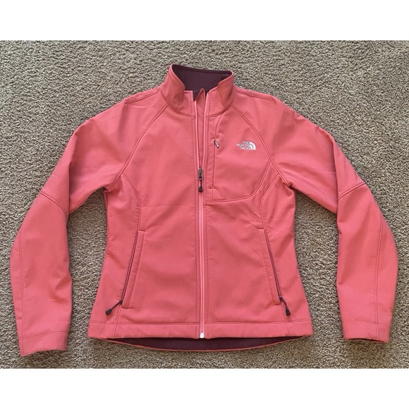 The North Face Womens Apex Bionic Soft Shell Full Zip Jacket Size Small Coral - Picture 1 of 9